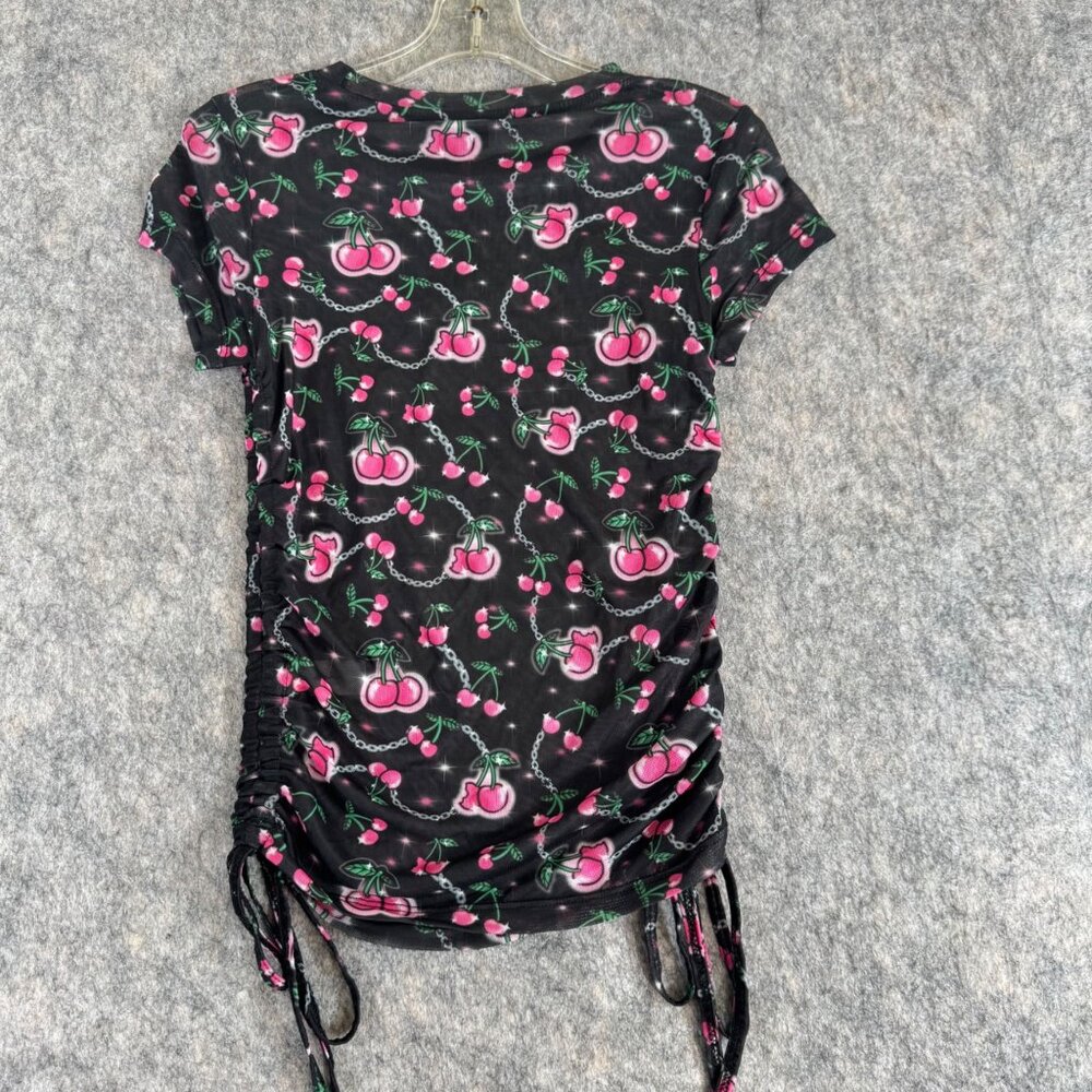 Dolls Kill Poster Girl Top Choose Your Cherry Baby T Ruched XS - Picture 6 of 8